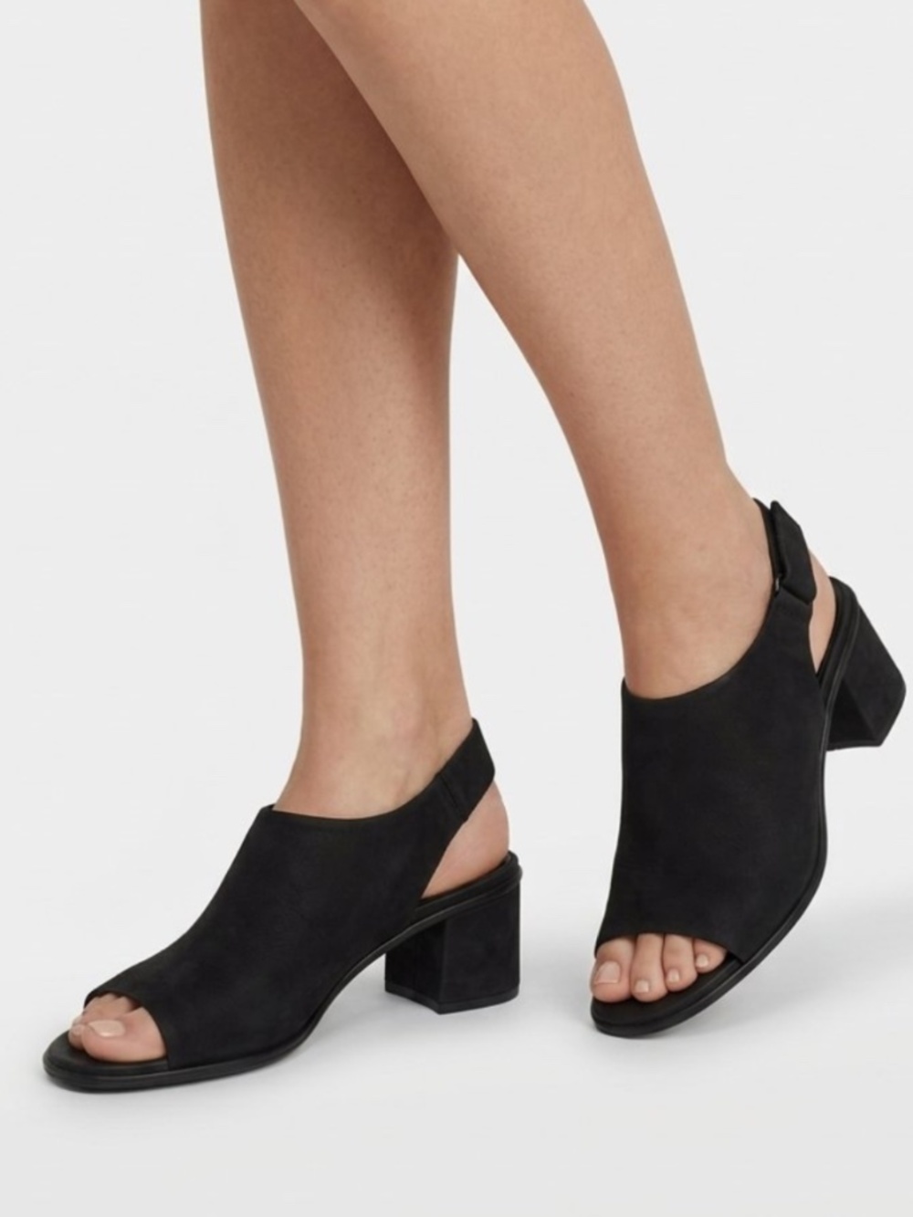 ECCO Shape 35 Block Slingback Leather Sandals Black Size 9 / 40